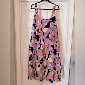 Ava & Viv tie back tiered Midi dress. 1X